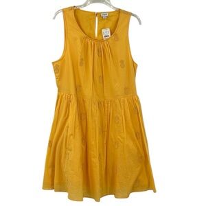 NWT’S J Crew women’s size 14 Yellow Pineapple Embroi mini dress.